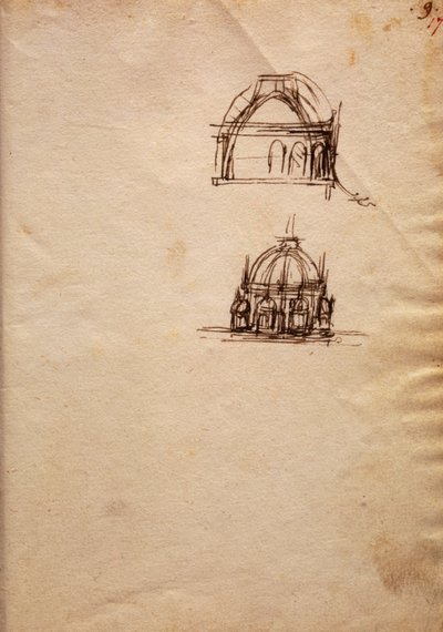 Studia do latarni katedralnej z Codex Trivulzianus autorstwa Leonardo da Vinci