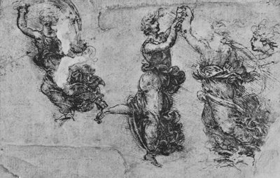 Studia tańczących nimf, ok. 1480 1945 r autorstwa Leonardo da Vinci