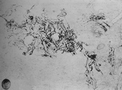 Studia walki jeźdźców i żołnierzy piechoty, ok. 1480 1945 r autorstwa Leonardo da Vinci