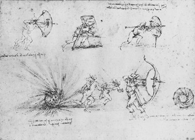 Badania tarcz do ochrony piechoty i wybuchu bomby, ok. 1480 1945 r. autorstwa Leonardo da Vinci