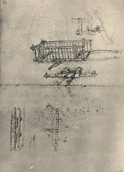 Badania wozu itp., c1480 1945 autorstwa Leonardo da Vinci