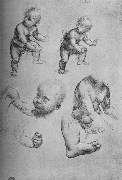 Studia dziecka i części dziecka, ok. 1480 1945 r autorstwa Leonardo da Vinci