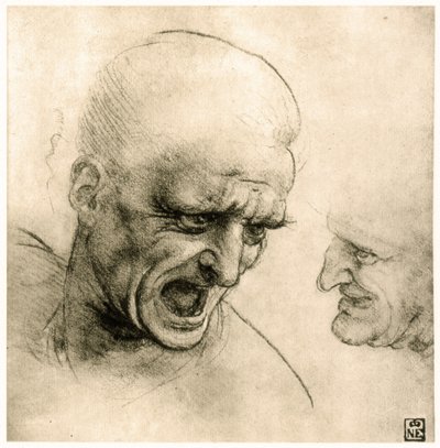 Studiuj dla głowy wojownika autorstwa Leonardo da Vinci
