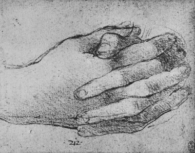 Studium splecionych rąk, ok. 1480 1945 r. autorstwa Leonardo da Vinci