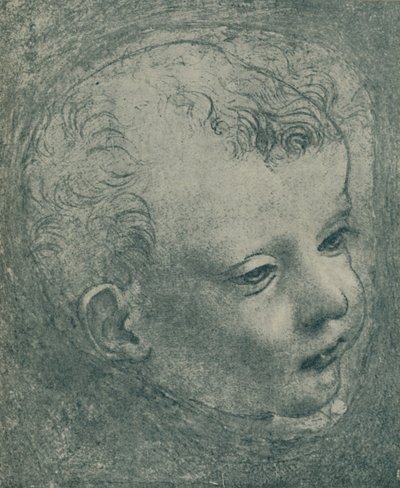Studium głowy dziecka, 1482-1483, 1932 autorstwa Leonardo da Vinci