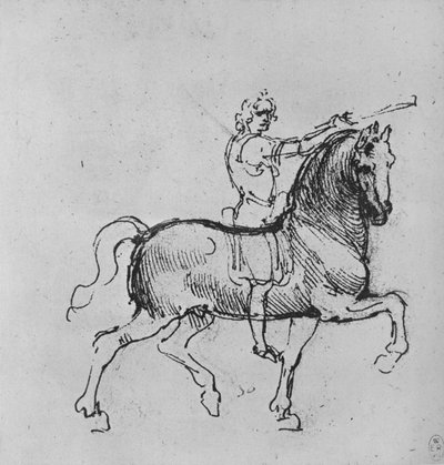 Studium jeźdźca, ok. 1480 1945 r autorstwa Leonardo da Vinci