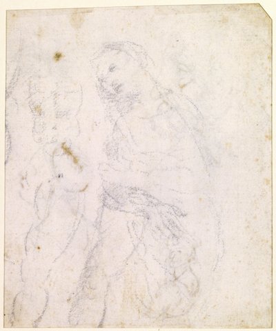 Studium Madonny [na odwrocie] autorstwa Leonardo da Vinci