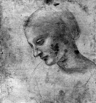 Studium głowy Madonny, XV w. 1930. autorstwa Leonardo da Vinci