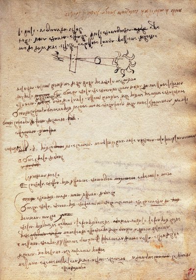 Studium techniki obserwacji zaćmienia Słońca, Codex Trivulzianus autorstwa Leonardo da Vinci