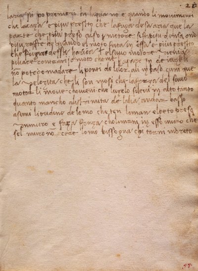 Niepodpisany wyciąg z Kodeksu Trivulzianus autorstwa Leonardo da Vinci