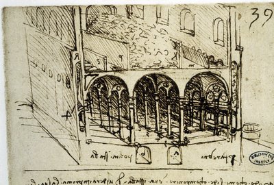 Urbanistyka: plan architektoniczny (39) Leonarda da Vinci (Leonardo da Vinci) - Biblioteka Institut de France autorstwa Leonardo da Vinci