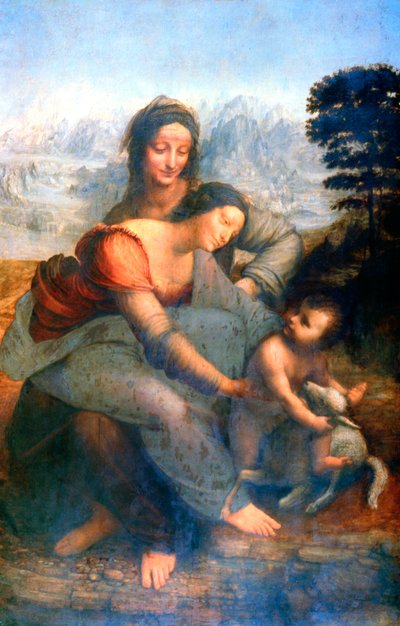 Dziewica z Dzieciątkiem ze św. Anną, 1502-1516 autorstwa Leonardo da Vinci
