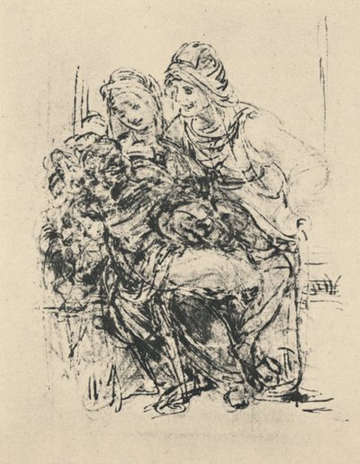 Dziewica z Dzieciątkiem ze św. Anną, ok. 1480 1945 r. autorstwa Leonardo da Vinci