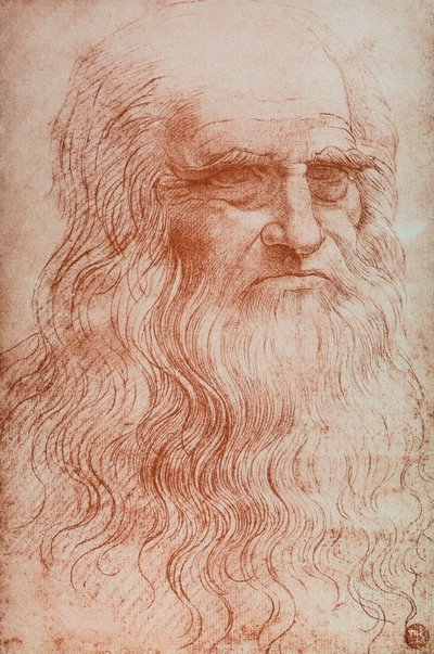Portret Leonarda da Vinci, kopia Autoportretu Leonarda da Vinci, sangwina, Galeria Accademia, Wenecja autorstwa Leonardo da after Vinci