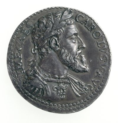 Teston Karola V (1500-58) księcia Mediolanu, rytowany przez Dye