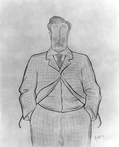 Alphonse Allais (1854-1905) francuski dziennikarz i pisarz, rysunek Leonetto Cappiello autorstwa Leonetto Cappiello