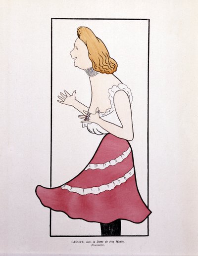 Armande Cassive, w "La Dame de Chez Maxim", kreskówka autorstwa Leonetto Cappiello