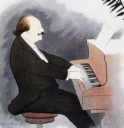 Jules Massenet przy fortepianie autorstwa Leonetto Cappiello