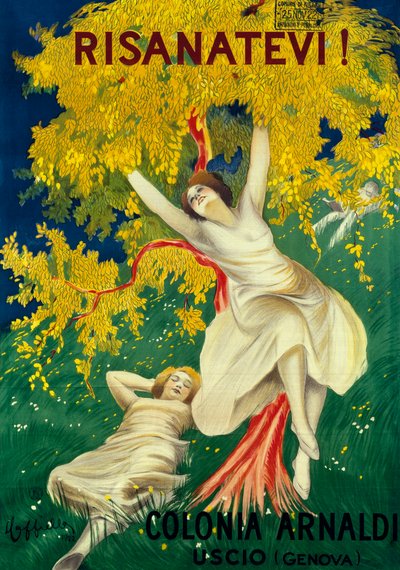 Plakat reklamowy Colonia Arnaldi w Uscio (Genua) autorstwa Leonetto Cappiello