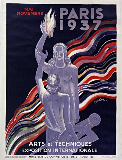Plakat z Międzynarodowej Wystawy 1937 w Paryżu, 1937. autorstwa Leonetto Cappiello