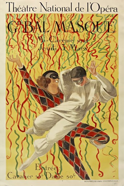 Teatr Opery Narodowej, Wielki Bal Mid-Carême, 1921. autorstwa Leonetto Cappiello