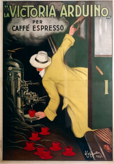 reklama ekspresu do kawy espresso Victoria Arduino; autorstwa Leonetto Cappiello