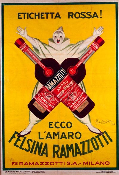 plakat do napoju Amaro (Amer) felsina Ramazzotti autorstwa Leonetto Cappiello