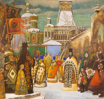 Procesja wielkanocna. autorstwa Leonid Mikhaylovich Brailovsky