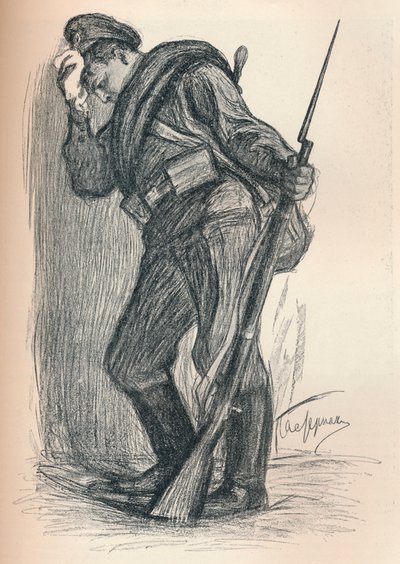 Rysunek do plakatu funduszu wojennego, c1914 autorstwa Leonid Osipovic Pasternak