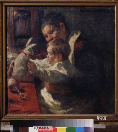 Królik. Pielęgniarka z dzieckiem. Obraz Leonida Osipovicha Pasternaka (1862-1945), olej na płótnie autorstwa Leonid Osipovic Pasternak