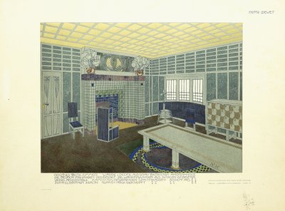 Jadalnia, Wiedeń, ok. 1901 (litografia kolorowa) autorstwa Leopold Bauer