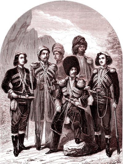 Zakaukazie i Gruzja. Rosja w 1865 r. (Grawerowanie) autorstwa Leopold Flameng