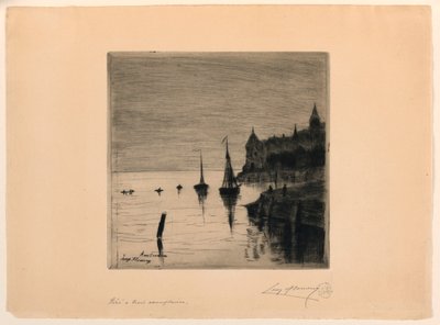 Widok na Amsterdam autorstwa Leopold Flameng