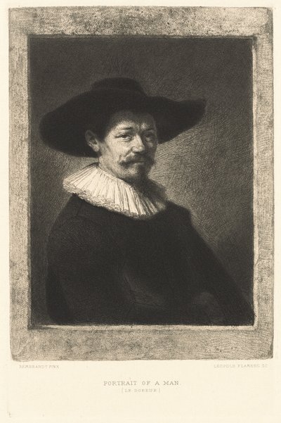 Portret mężczyzny (Złotnik) autorstwa Leopold Flameng after Rembrandt van Rijn