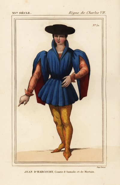 Jean VIII z Harcourt, francuski rycerz, hrabia Aumale i Mortain autorstwa Leopold Massard