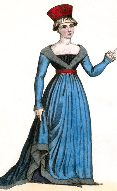Marie de Fayel, żona Renaud-de-Nanteuil i matka Marguerite-de-Nanteuil, za panowania KarolaVII autorstwa Leopold Massard