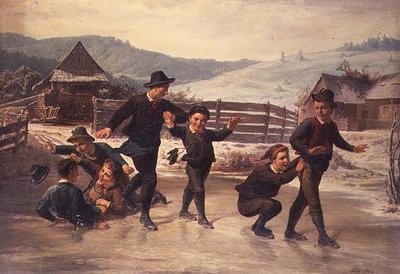 Dzieci na łyżwach autorstwa Leopold Till