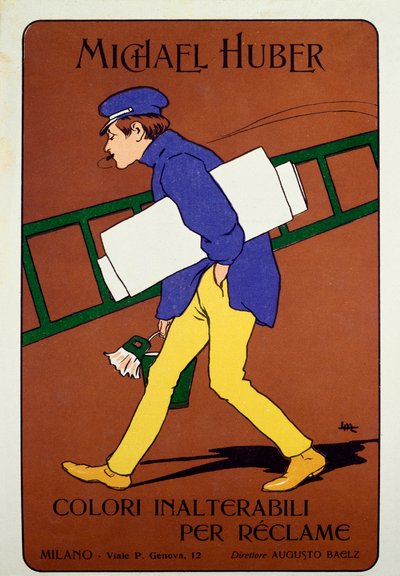 Plakat reklamowy dla kolorów Michaela Hubera autorstwa Leopoldo Metlicovitz