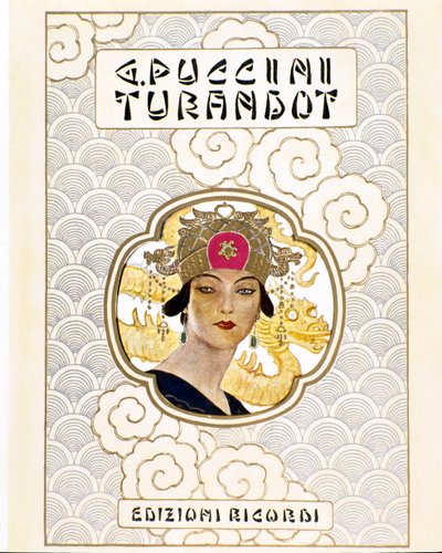 Okładka partytury do opery Turandot z ok. 1930 r. 1926 (grawerowanie) autorstwa Leopoldo Metlicovitz