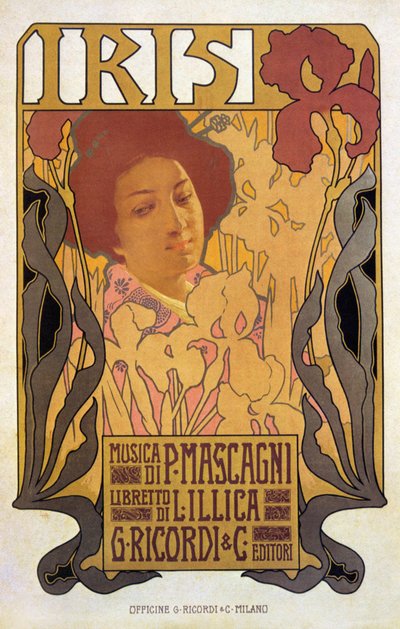 Iris, plakat do opery Pietro Mascagni autorstwa Leopoldo Metlicovitz