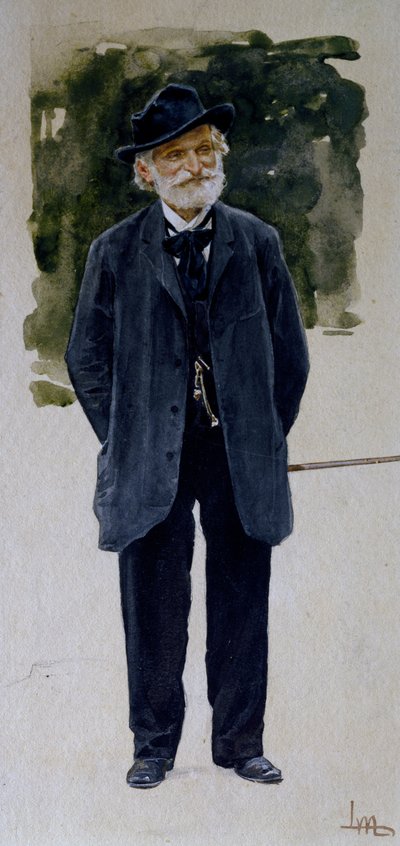 Portret Giuseppe Verdiego (akwarela na papierze) autorstwa Leopoldo Metlicovitz