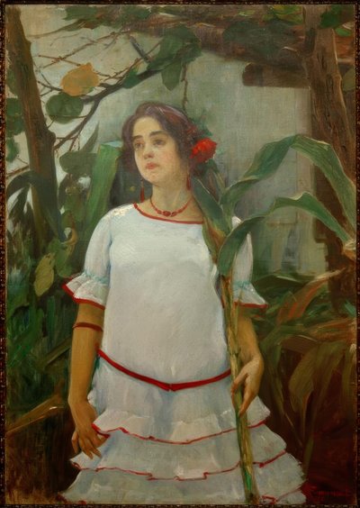 Retrato de muchacha con caña (Dziewczyna z laską) autorstwa Leopoldo Romañach