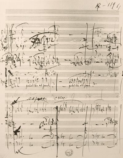 Partytura muzyczna do „Cunning Little Vixen” (tusz na papierze) autorstwa Leos Janacek