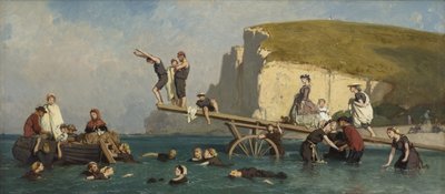 Kąpiących się w Etretat, ok. 1858. autorstwa Lepoittevin