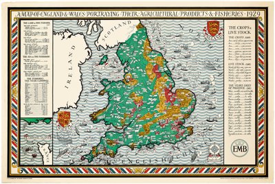 Mapa Anglii i Walii autorstwa Leslie MacDonald Gill