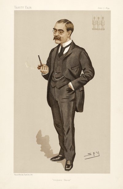 Rudyard Kipling (1865 - 1936), z Vanity Fair, wyd. 1894 (litografia kolorowa) autorstwa Leslie Matthew Ward