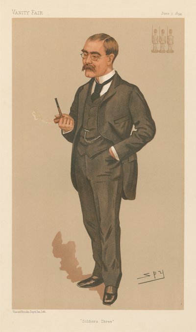 Żołnierze trzej, Rudyard Kipling (seria Vanity Fair) autorstwa Leslie Matthew Spy Ward