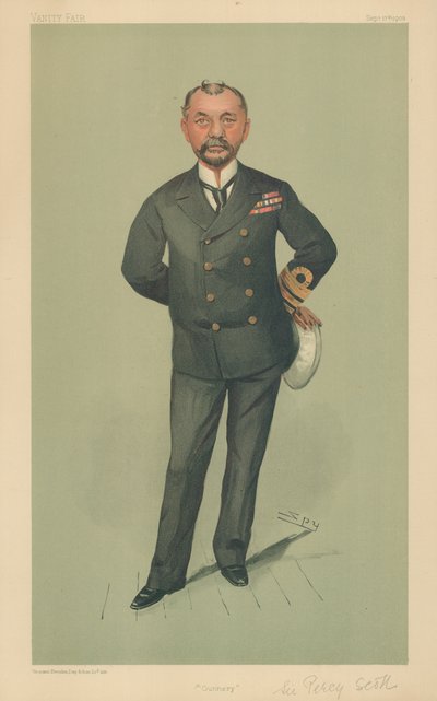 Kapitan Percy Scott, Gunnery, 17 września 1903, komiks Vanity Fair autorstwa Leslie Matthew Ward