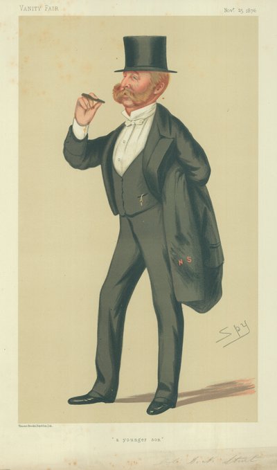 Pułkownik Charles Napier Sturt, młodszy syn, 25 listopada 1876, komiks Vanity Fair autorstwa Leslie Matthew Ward