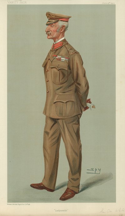 Generał Sir George Stuart White, Ladysmith, 14 czerwca 1900 r., komiks Vanity Fair autorstwa Leslie Matthew Ward